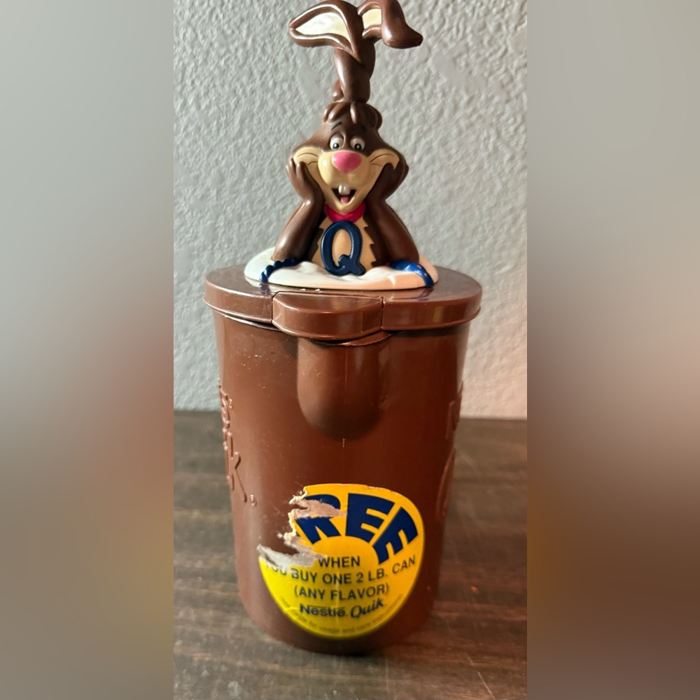 Vintage Nestle Quik Bunny Rabbit 10" Chocolate Milk Mixing Pitcher 80's Promo
